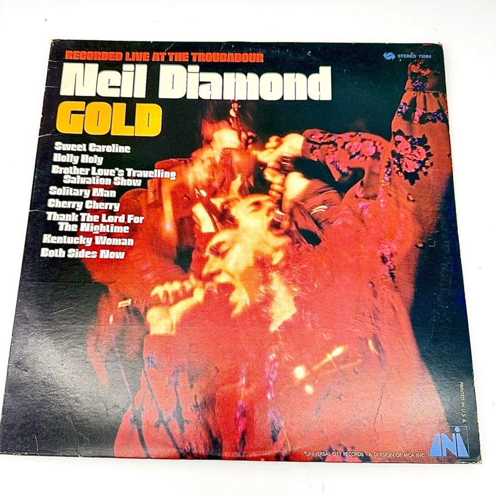 UNI Records Vinyl LP Vinyl Classic Rock Black Live Neil Diamond Gold Album 73084